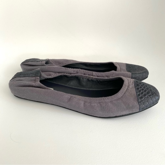 Blue Grey Cotton & Leather Loafers Handmade - Picture 6 of 6